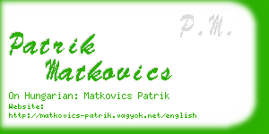 patrik matkovics business card